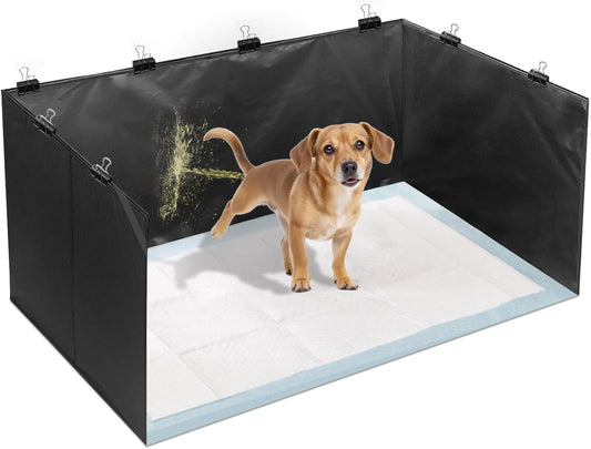 Dog Litter Box with Waterproof Liner, Foldable Dog Potty Tray Pee Pad Holder for Small Medium Dogs, Portable Indoor Toilet (35.4x23.6x15.7in)