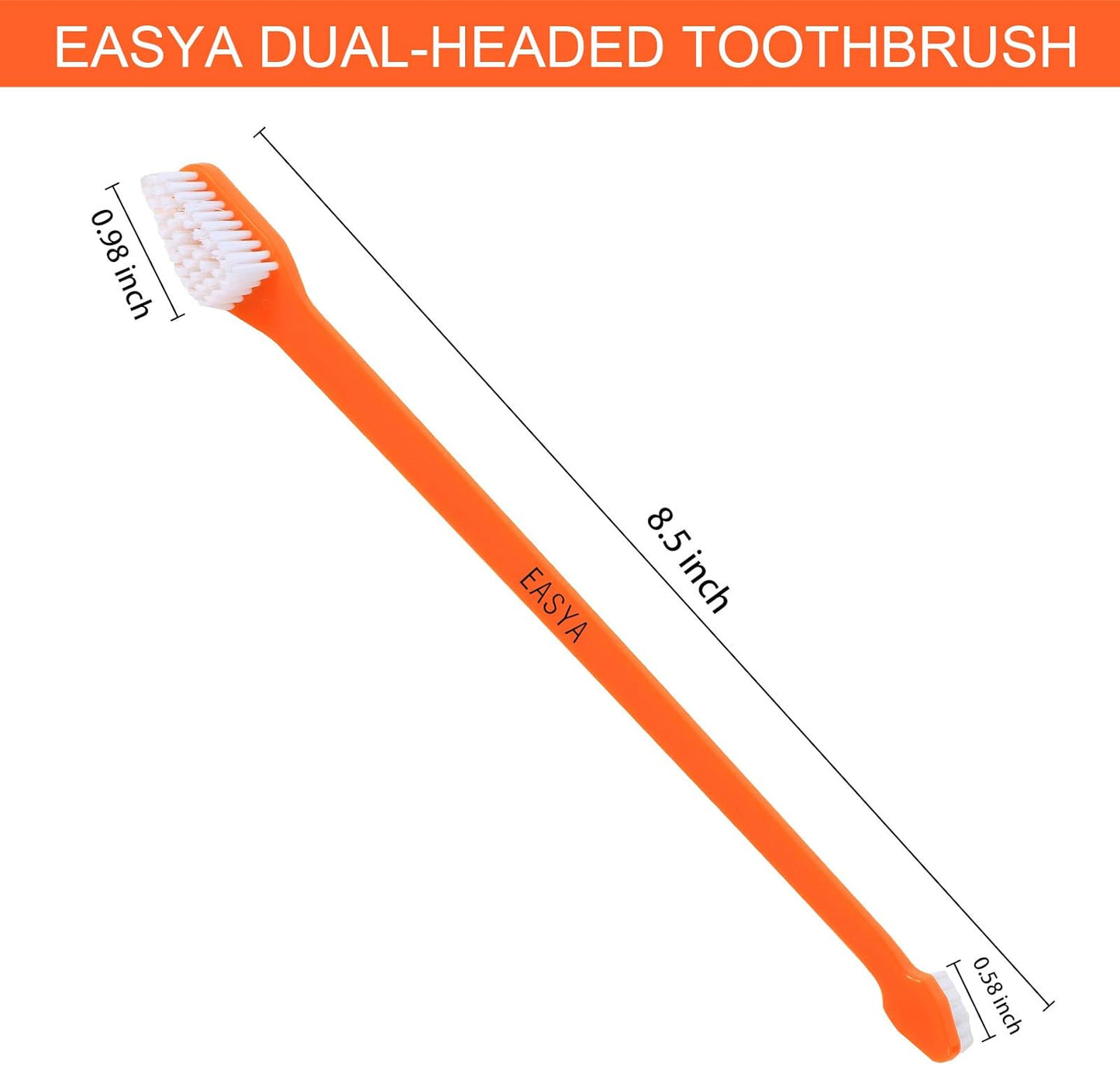 EASYA Double Headed Pet Dog Toothbrush for Small Dogs/Soft Bristles Puppy Long Handle Tooth Brush Dogs Teeth Cleaning/Bulk Toothbrushes (Mixed10 Newly Upgraded)