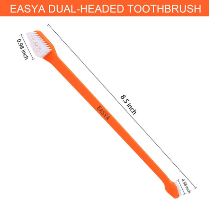 EASYA Double Headed Pet Dog Toothbrush for Small Dogs/Soft Bristles Puppy Long Handle Tooth Brush Dogs Teeth Cleaning/Bulk Toothbrushes (Mixed10 Newly Upgraded)
