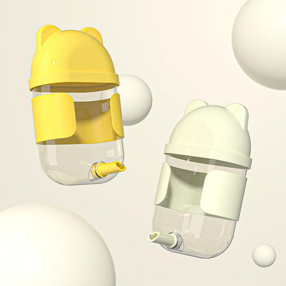 11 Fl Oz No Mess Hanging Water Dispenser,Leak-Proof Automatic Bird Water Feeder,Small Animal Water Bottle for Guinea Pigs,Chinchillas,Ferrets,Parrots,Squirrels,Rats,Bunnies (White)