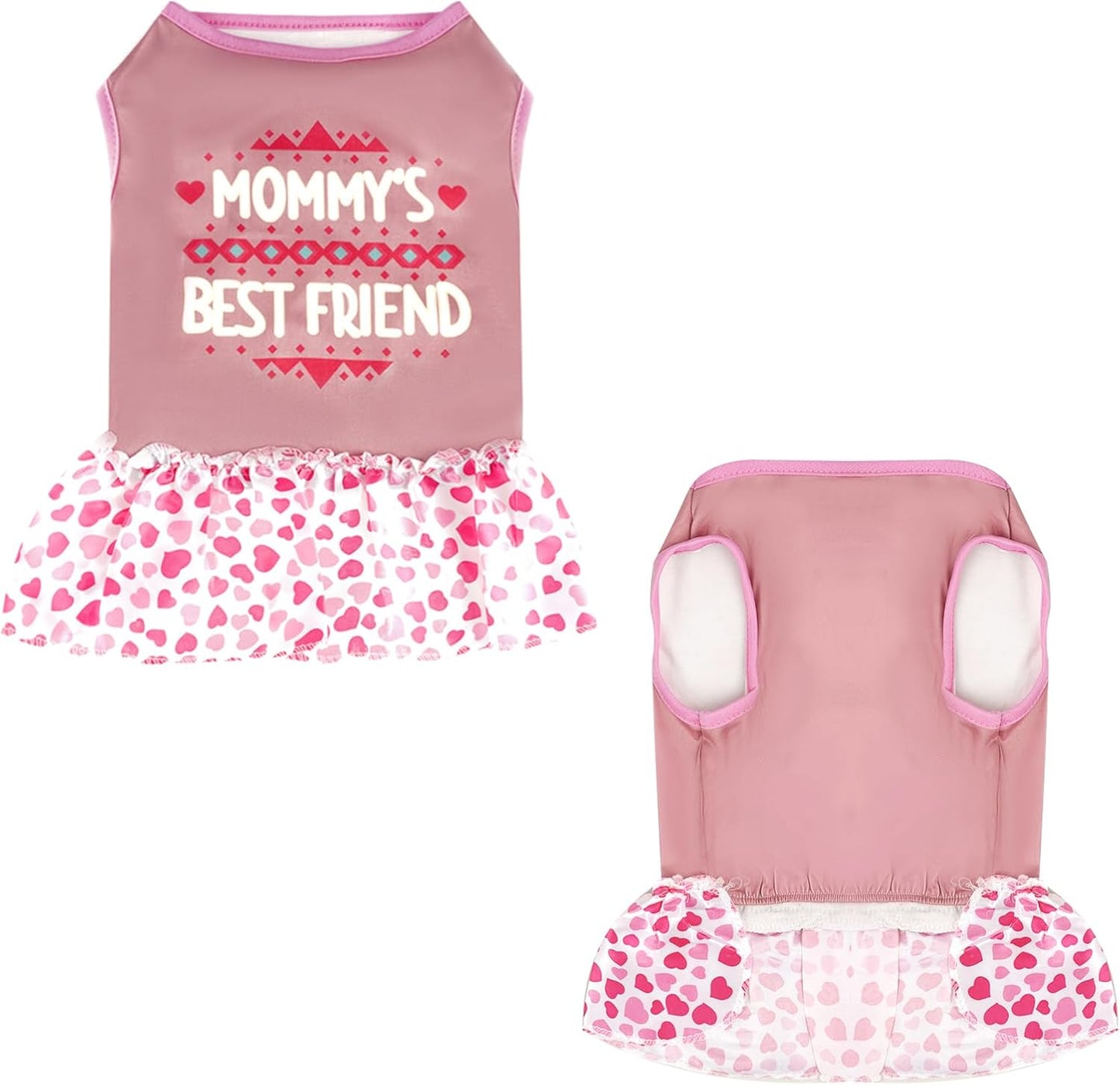 4 Pack Adorable Girl Puppy Printed Doggy Clothes for Small Dogs - Girl Holiday Apparel Dresses(M)