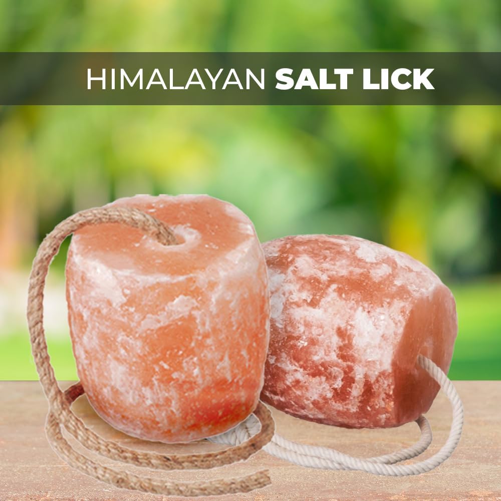 Himalayan Salt Lick 3-4 lbs Each | Pack of 4 | Licking Salt for Horses | Deer Salt Lick Block | Block Salt on Rope | Himalayan Licking Salt for Animals.