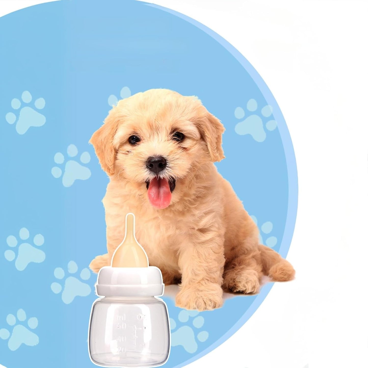 Kitten Bottles, Professional Kitten Bottle Feeding Kit, Nipple&Feeding Kit for Kittens and Puppies, Reusable Newborn Kitten Supplies, Suitable for Feeding Kitten, Puppy, Rabbit