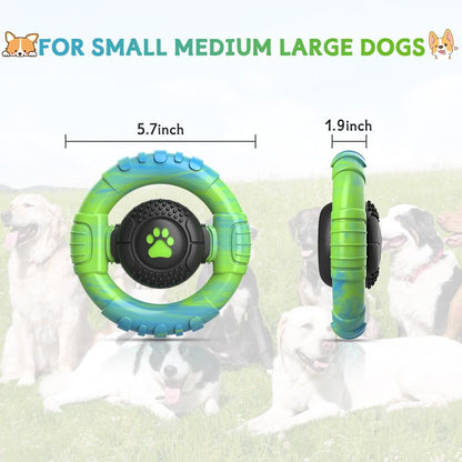 Dog Toys for Aggressive Chewers Large Medium Breed, Indestructible Squeaky Dog Chew Toys, Tough Nylon Rubber Interactive Dog Toys to Keep Them Busy