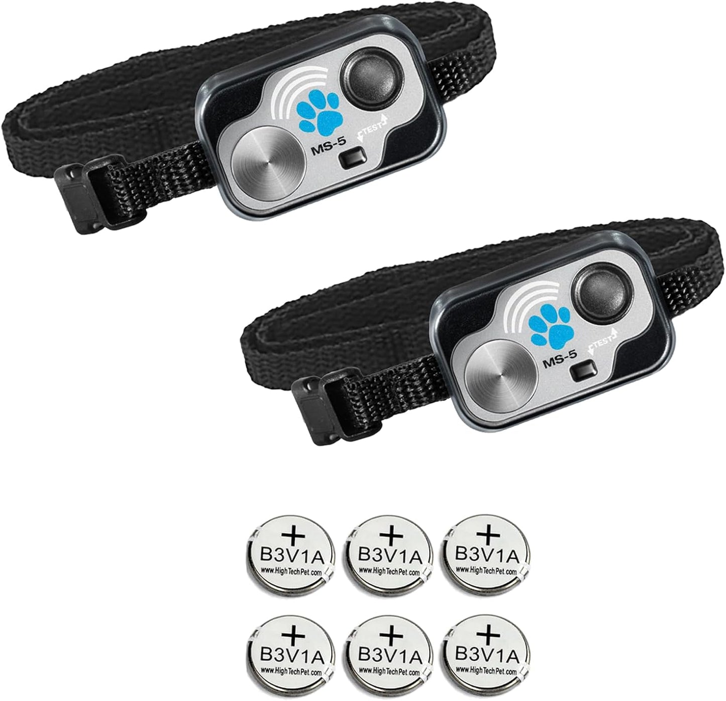 Genuine MS-5 Automatic Pet Door Collars from High Tech Pet Brand - Combo Pack or 2 Collars and 6 Free Batteries