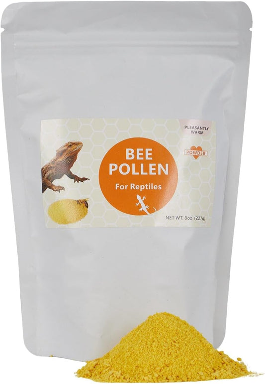 Premium Bee Pollen for Bearded Dragons, Reptiles, Chameleons, Geckos, Amphibians, Natural Appetite and Immune Support, 8 oz Resealable Bag