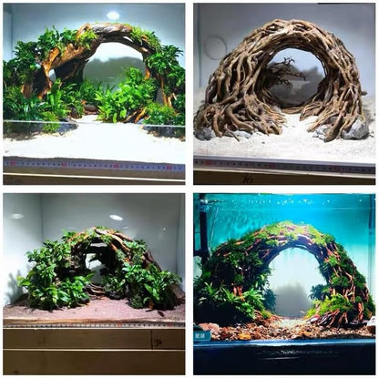 Aquarium Driftwood Centerpiece Aquarium Landscape, Handcrafted!!! Fish Tank hardscape Landscape (Small Silent Cave)