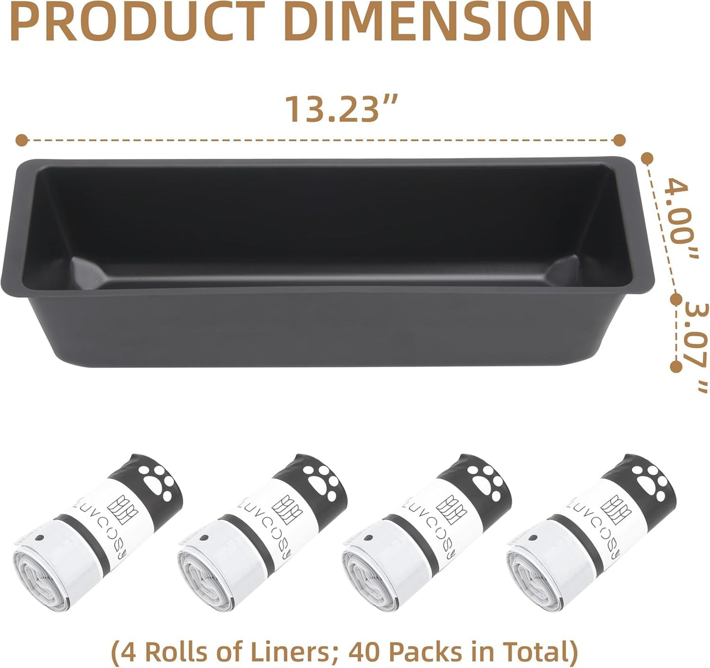 Permanent Waste Receptacle with 40 Liners Compatible with Pet Zone Semi Automatic Cat Litter Box, Sturdy Litter Box with Kitty Litter Bags, No-Touch Litter Box Liners(Machine NOT Included)