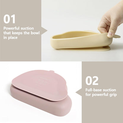 Platinum Silicone Dino Plate Set, Wellbeing Pet Bowl, Premium, Odorless, BPA-Free, Food-Grade, Non-Slip, Microwave & Dishwasher Safe, Sensitive Stomach, Eco-Friendly Travel Bowl (Cream)