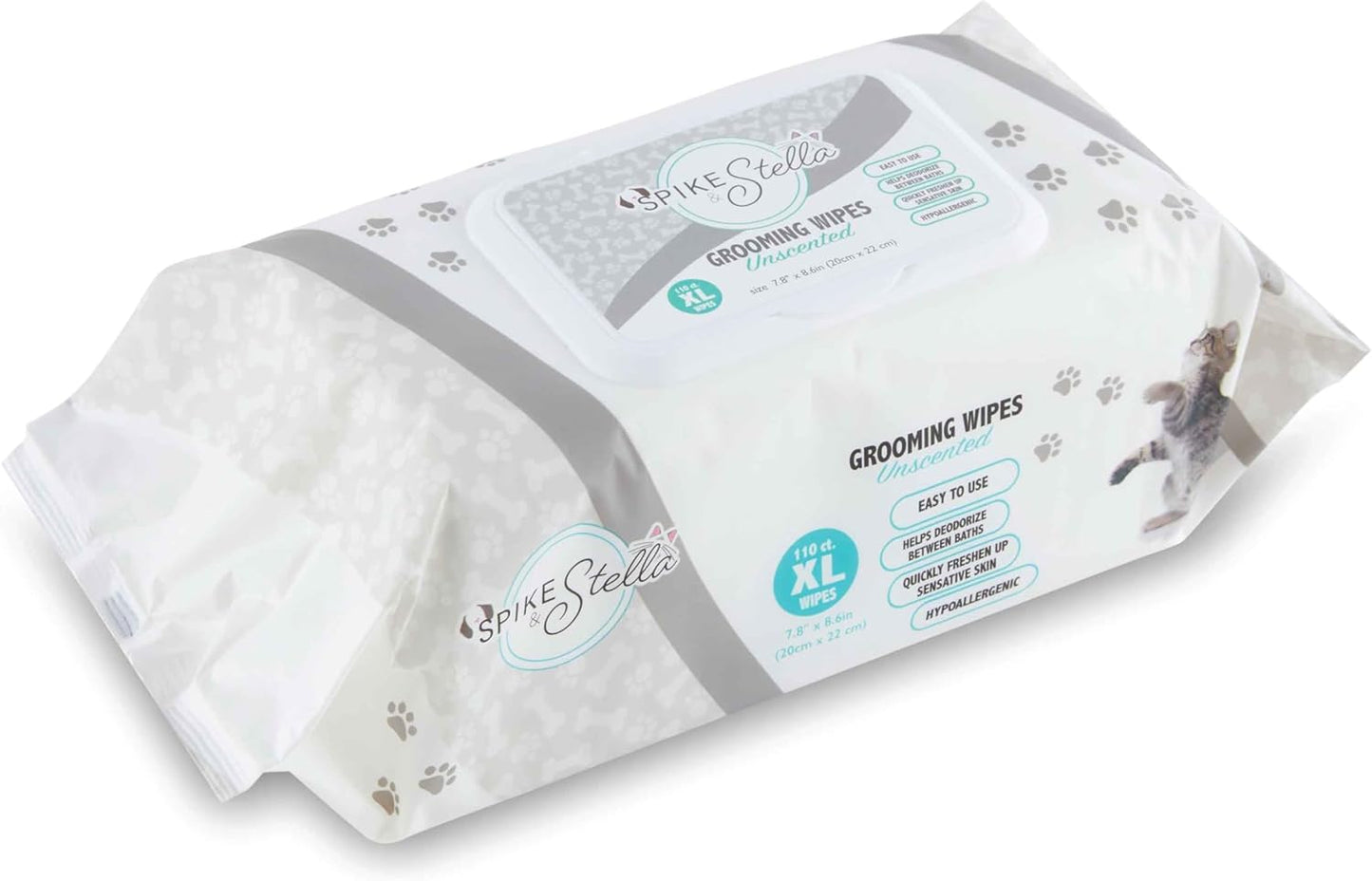 110 Pack Pet Grooming Wipes - Large & Extra-Large Sizes - Lavender, Aloe, & Unscented Variations - Hypoallergenic & Extra Durable - Perfect for Dogs & Cats, 8.6"x7.8"