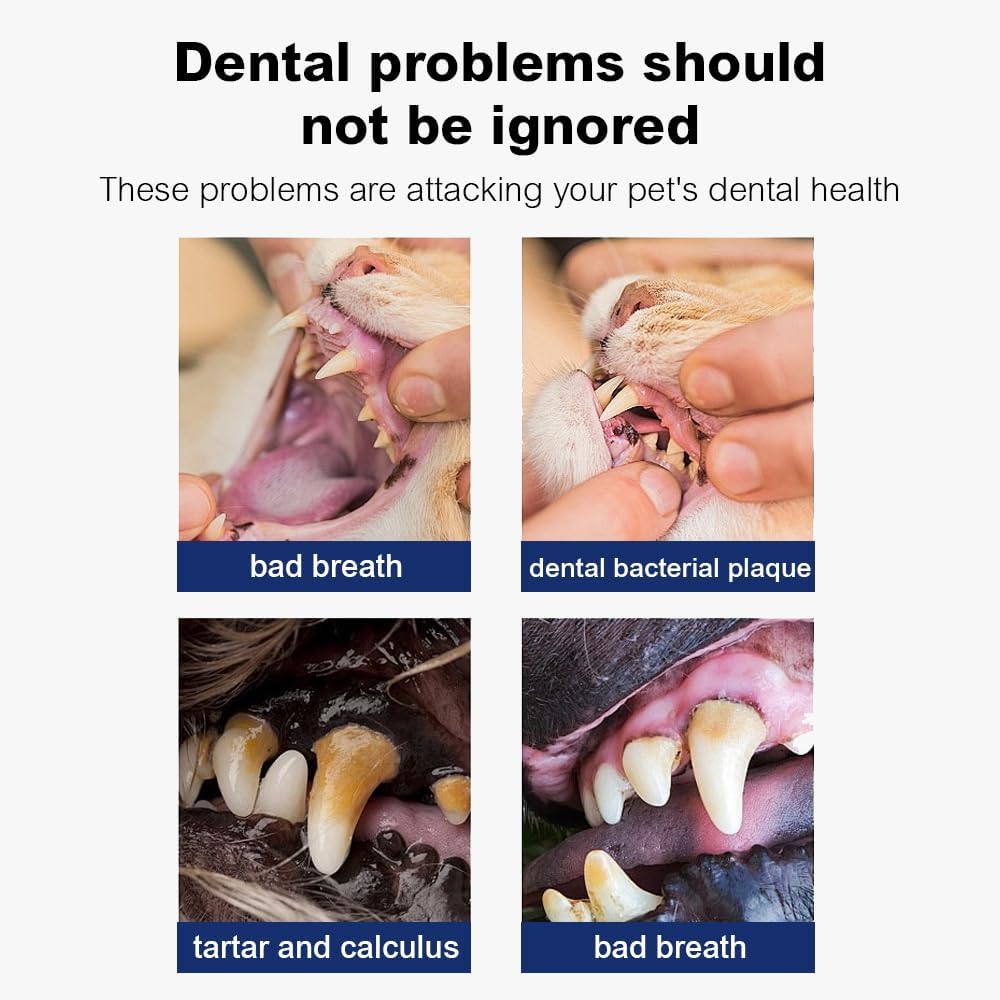 Seven777 Pet Dental Powder,Teeth Cleaning Powder for Dogs and Cats, Plaque & Bad Breath Off,Dental Care Supplies for Small, Medium, Large Dogs and Cats