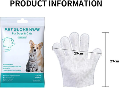 12 PCS Rinse Free Dog Shampoo Mitts, Waterless Dog Shampoo Mitts, Hypoallergenic Pet Bath Wipes Perfect for Dogs, Suitable for Daily Care and Travel