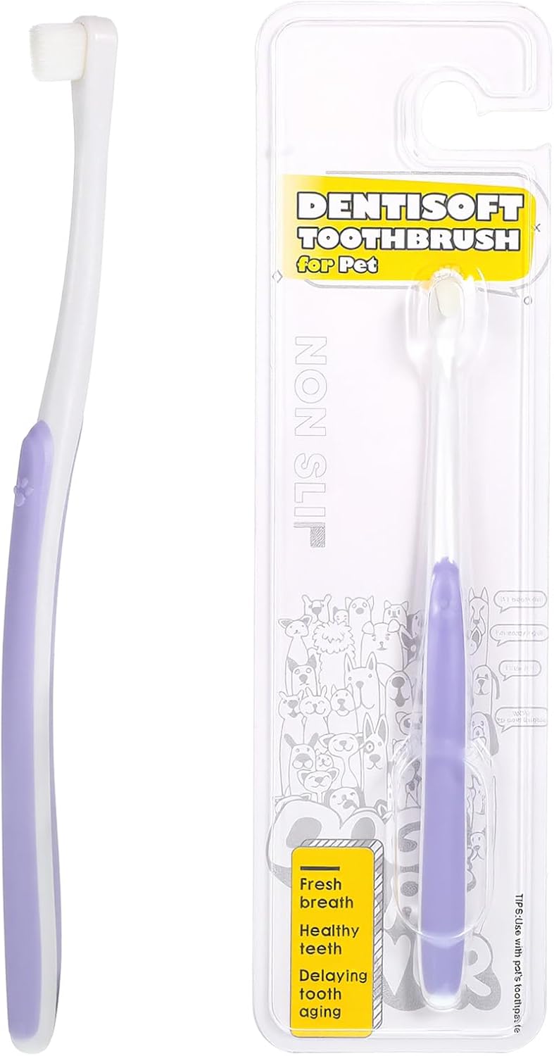 Small Dog Cat Toothbrush Pets Toothbrush Soft Bristle Cat Dental Brush Micro Head Puppy Tooth Brush Deep Clean Kit Portable Cats Dental Care for Puppy Kitten Daily Brushing