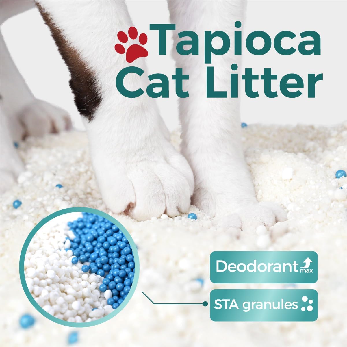 Tapioca Cat Litter, Cassava Cat Litter Odor Control Dust-Free Clumping Litter