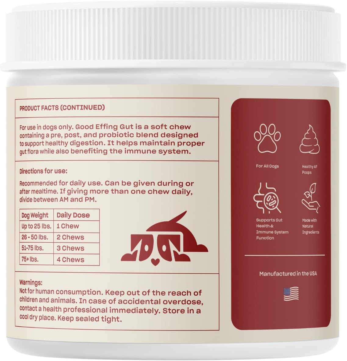 Oh Norman! Probiotic Chews for Dogs, Probiotics for Dogs Digestive Health with Enzymes, Allergy Relief for Seniors, Probiotics for Dog Wellness and Comfort
