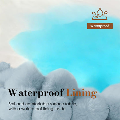 Extra Large Dog Bed for Crate, Orthopedic Dog Bed with Waterproof Lining, Soft Short Plush Surface & Egg Crate Foam, Machine Washable Pet Bed with Removable Cover & Anti Slip Bottom