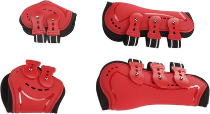 Fetlock Horse Boots, Lightweight Breathable Horse Hind Leg Boots, Jacquard Elastic Band with Anti Slip Technology, Wearproof Fetlock Boots for Show Jumping and Training, Red