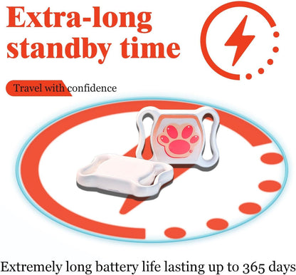 Pet GPS Tracker for Dogs & Cats - No Monthly Fee/Subscription, Free Pet Collar Included | Waterproof, Anti-Lost, Real-Time Tracking Collar | 365-Day Long Battery Life | Compatible with iOS & Android