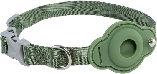 TSPRO Airtag Dog Collar with Airtag Holder Case, Lightweigh Dog Collar, Quick Release Buckle, Adjustable Breathable Durable, Ideal for Small Medium Large Dogs Walking and Training (Green Size 1)