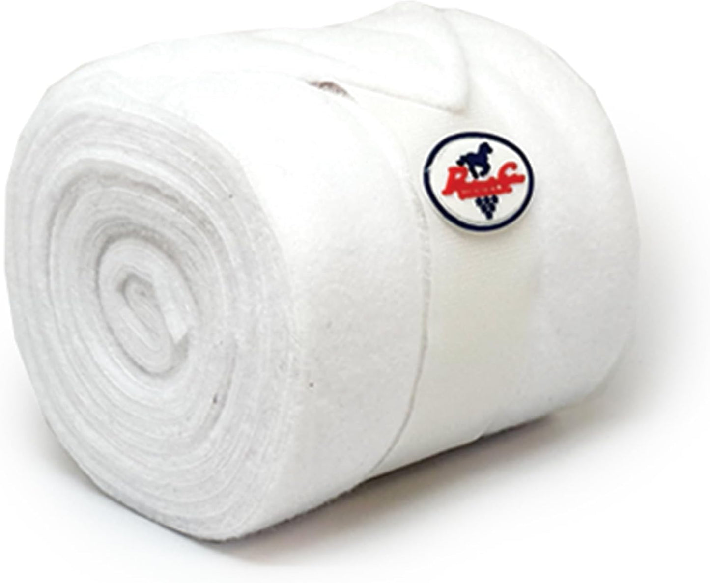 Professional's Choice Polo Wraps Double-Sided Fleece | Secure Hook and Loop Closure | Nine feet Long | Machine Washable | White