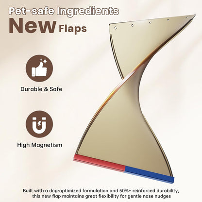 Never Rust Dog Door with Durable Plastic Frame, Large Doggy Door for Interior and Exterior Doors, Doggie Door with Magnetic Flaps, Closing Panel, Telescoping Tunnel, for Pets Up to 100lb