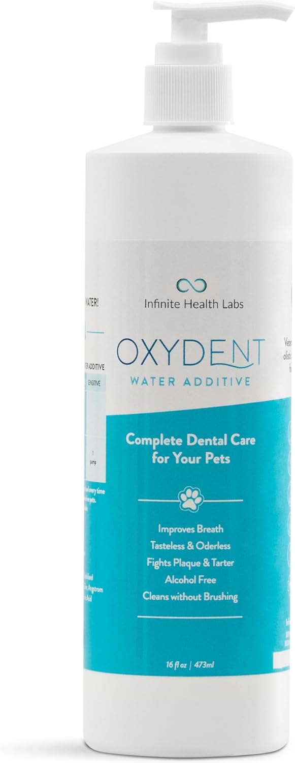 Oxydent Premium Pet Dental Care Solution - Pet Water Additive & Mouthwash for Teeth Cleaning - Eliminate Bad Dog & Cat Bad Breath - Dog Dental Rinse - Fights Tartar & Plaque