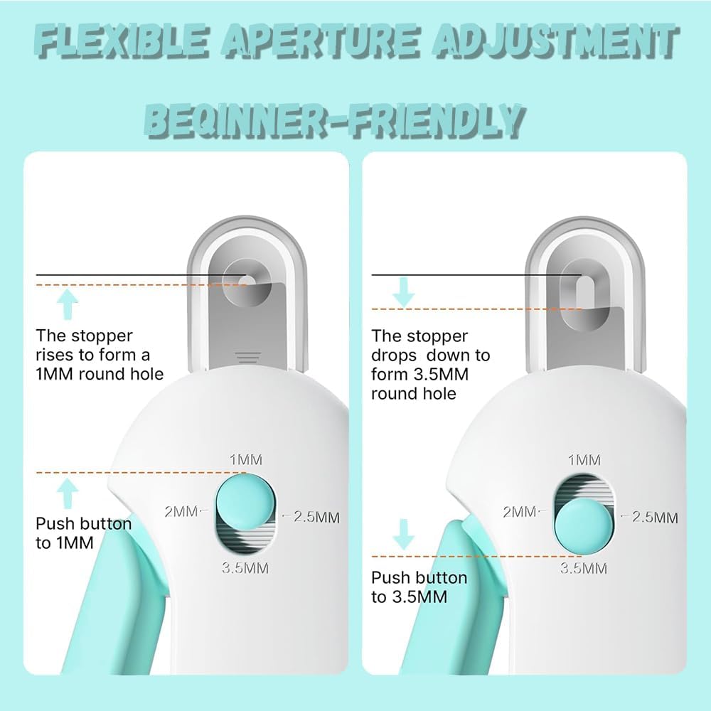 Cat Nail Clipper with Hidden File & Debris Catcher -Gentle Round-Hole(1–3.5 mm)，Trimmer for Kittens & Indoor Cats | Anti-Splash Claw Cutter for Grooming (Blue)