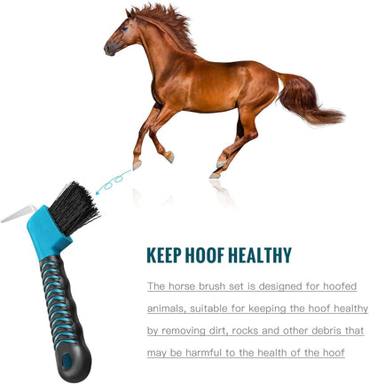 Horses Hoof Picks – Easy-Hold Grooming Pick, Strong Construction, Soft-Touch Brush, Debris Removal, Balanced Design | Practical Maintenance Aid for Stable Management Schedules, Horse Lover Barn Use