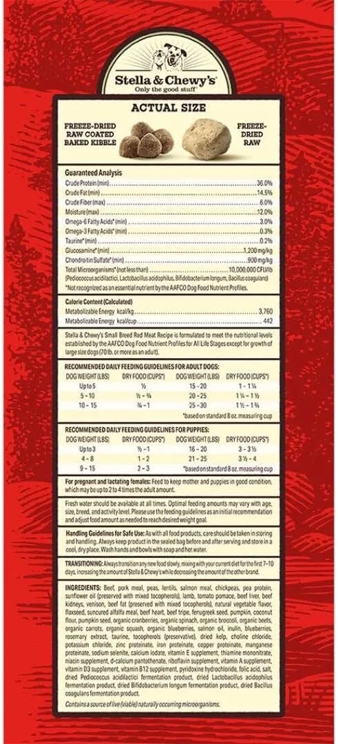 Stella and Chewy's Small Bred Raw Blend, 10 Pound, Red Meat Recipe, Grain-Free Dog Food