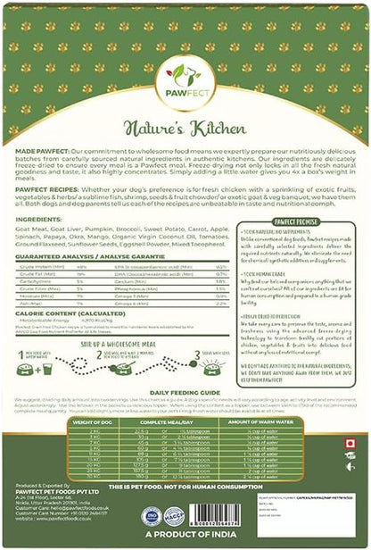 Nature's Kitchen Freeze Dried Dog Food, Goat | Complete and Balanced Meal | All-Natural | Grain Free | Healthy Topper | High Protein | Single Source of Protein (8.82oz)