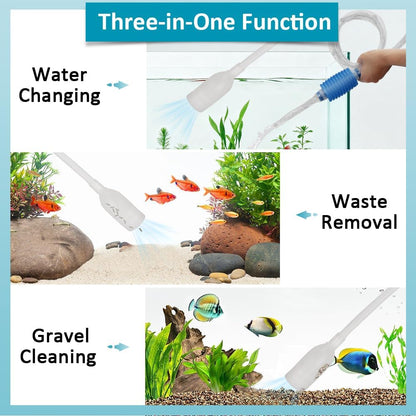 Aquarium Gravel Cleaner Fish Tank Hand Siphon Vacuum Water Changer Cleaning Tools for Fish Tank