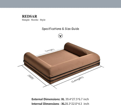 Dog Bed for Large Dogs Chew Resistant & Orthopedic, XL Size Compressible Sofa Bed with Removable Washable Cover, for Labrador, Golden Retriever, Husky, German Shepherd (Brown)