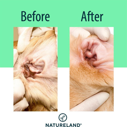 Natureland [Large Size Finger Wipes] Dog & Cat Ear Finger Wipes - Otic Cleaning Wipes for Infections and Controlling Ear Infections and Ear Odor in Pets (50 Large)
