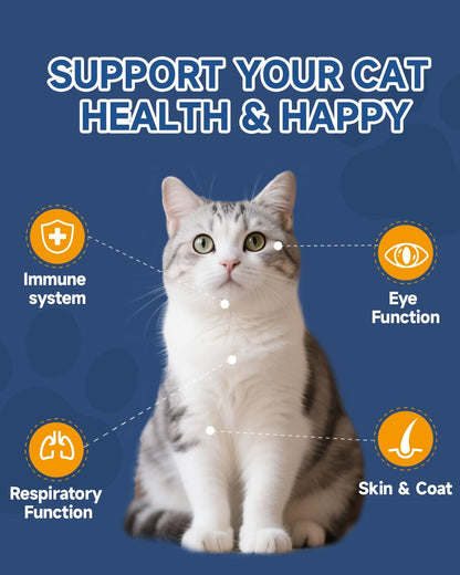 Cat L-Lysine Drops, Paste & Powder, Lysine for Cats - Support Immune System, Respiratory, Eye Health, Ease Sneezing, Runny Nose, Watery Eyes