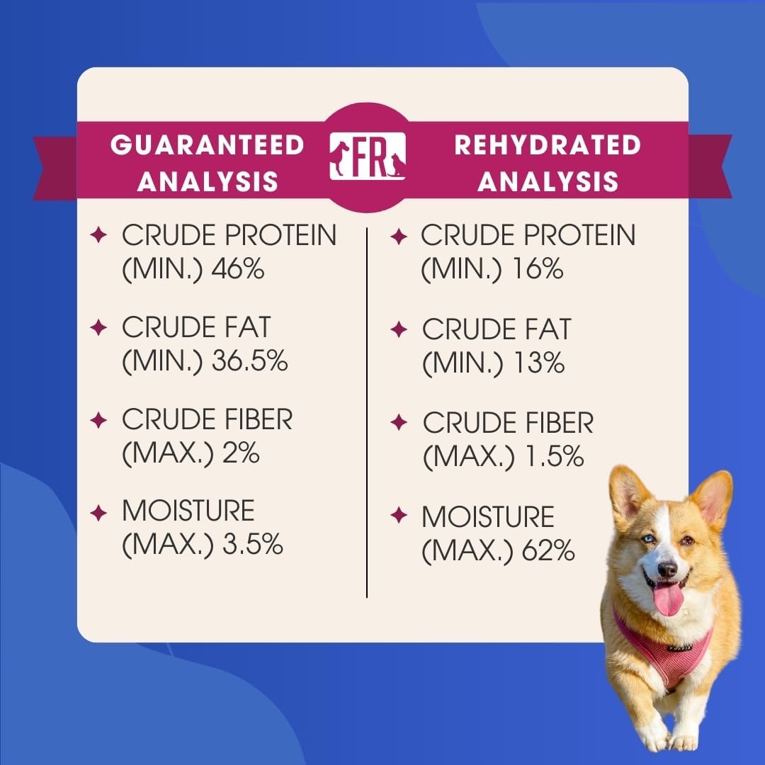 Freeze-Dried Raw Dog Food – Beef – High Protein, Grain-Free, No Fillers or Additives, Meal Mixer or Topper, Supports Healthy Digestion, Joints, and Coat – 14 oz