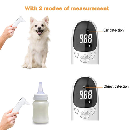 Cat & Dog Thermometer, pet Ear Thermometer, Specially Designed for Pets, Quickly and accurately detects Temperature in 1 Second (White)