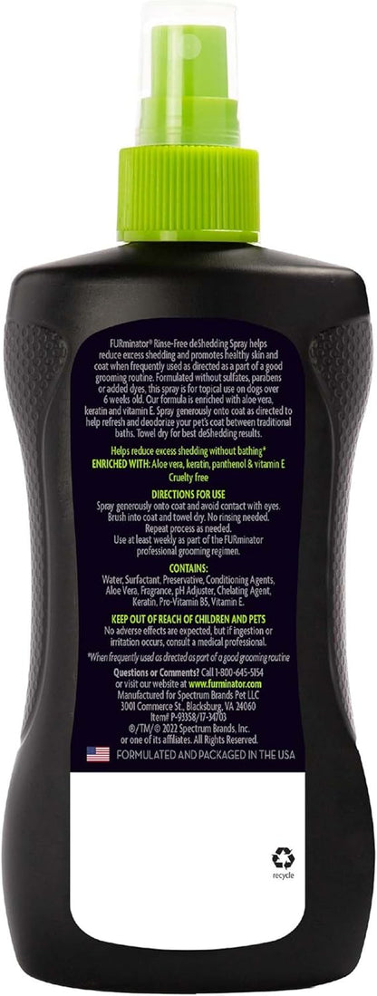 FURminator® Rinse-Free deShedding Spray For Dogs, Helps Reduce Excess Shedding And Refreshes Between Baths, 8.5 Fluid Ounces