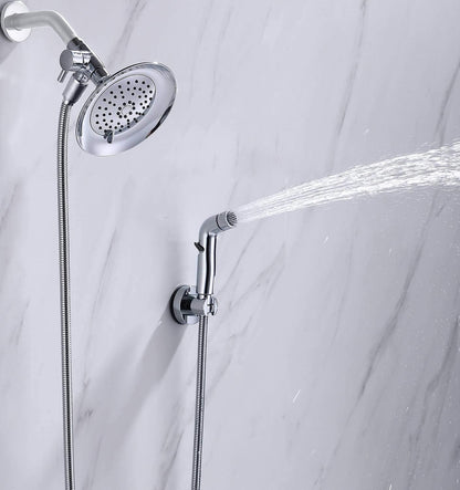 G-Promise Dog Shower Sprayer Attachment for Fast and Clean Pet Showering, Multifunctional Shower, Metal Diverter, 100 Inch Extra Long Hose, No Drill Hook, Dog Washing-Bathroom (Chrome)