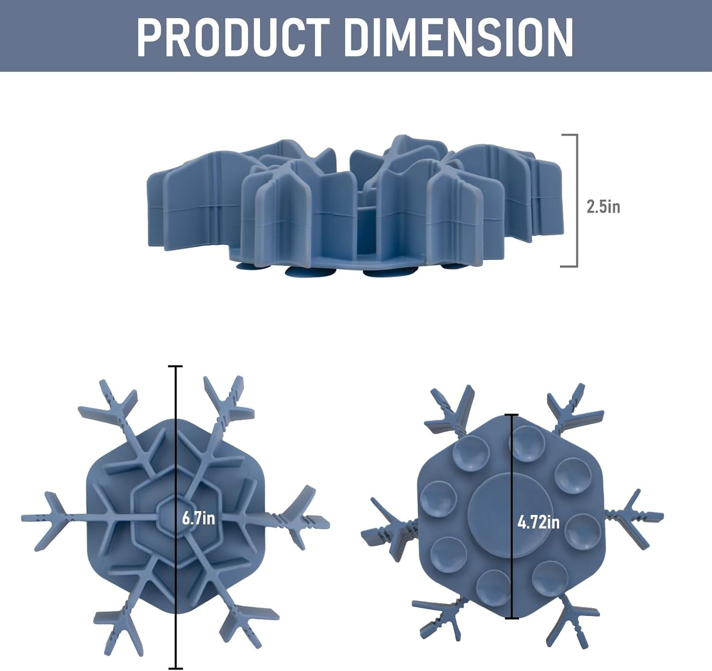 Slow Feeder Insert for Dog Bowl with Upgraded Big Suction Cups Anti-Slip, Cuttable 4.7-7in Anti-Chocking Extra-Slow Feeding Fits Standard Metal Dog Bowls for Large Medium Small Dogs, Blue