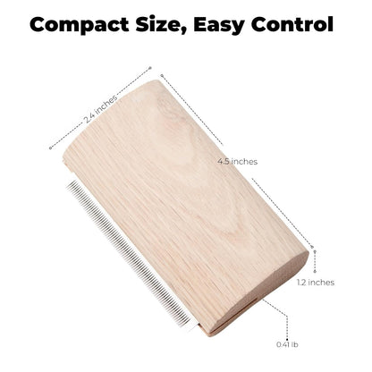 Pug Brushes for Shedding – Wooden Handle Dog Grooming Brush for Short Hair, Gentle Deshedding Tool for Small Breed Dogs, Daily Coat Care Comb for Fawn & Black Pugs at Home