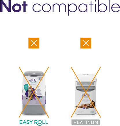 Litter Genie Refill Bags (3-Pack) | Multi-Layers of Odor-Barrier Technology | 1 Square Refill Cartridge Lasts Up to 2 Months Per Cat