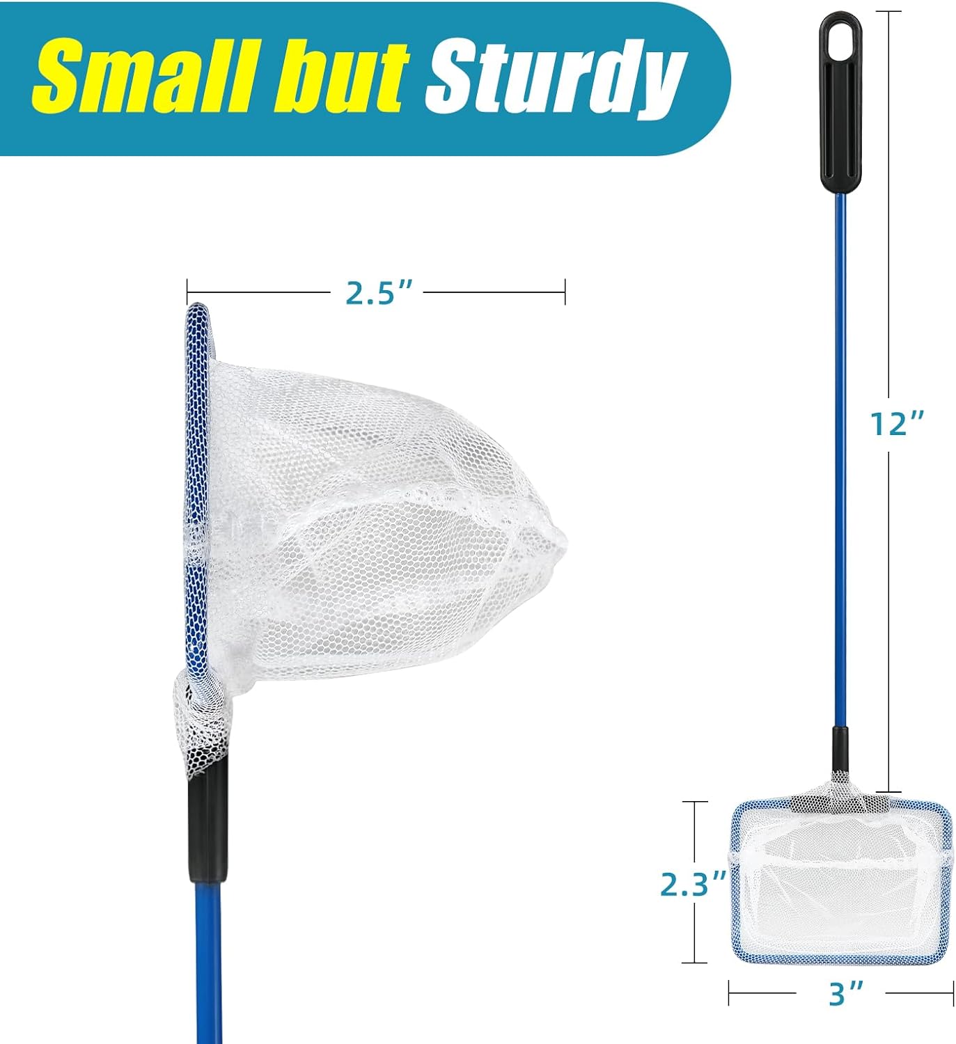 AQUANEAT Aquarium Net with Long Handle, Wastes Skimming Cleaning Tools for Fish Tanks
