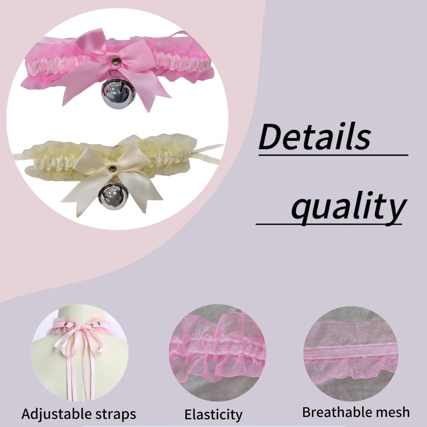 Christmas Cat Collars 2 Pack - Adjustable Kitten Collars with Jingle Bells, Festive Pet Costume Accessories for Small Dogs & Cats, Party Dress Up