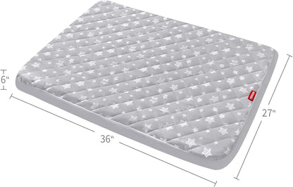 Waterproof Dog Bed Covers Replacement Washable Pet Hair Easy to Remove, Noiseless Quilted Puppy Pet Bed Cover Lovely Grey Star Print 27x36 Inches, for Dog/Cat, Cover Only