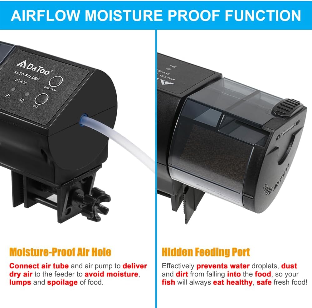 Aquarium Automatic Fish Feeder for Small Tank Auto Fish Food Dispenser Timer Vacation Betta Feeder with Moisture-Proof Air Hole