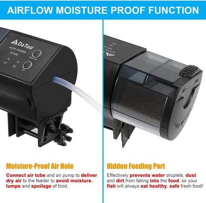 Aquarium Automatic Fish Feeder for Small Tank Auto Fish Food Dispenser Timer Vacation Betta Feeder with Moisture-Proof Air Hole