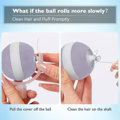 Interactive Cat Toys for Indoor Cats,The 3rd Generation Agile Moving Cat Ball with Elastic Mesh Tail,Automatic Kitten Toys for Bored Indoor Cats,Motion Activated (Purple)