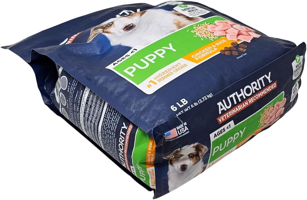 Authority Puppy Chicken and Rice Dry Dog Food, 6 Pound Bag