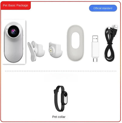 1080P Pet Camera Collar, HD Wearable Action Cam for Cats & Small Dogs - Wireless Mini Body Camera with Wide Angle, Adjustable Mount for Collar, Helmet, Bike (No WiFi Needed)