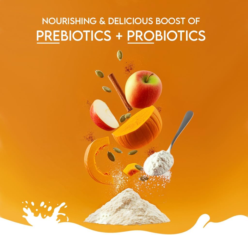 Pawfect Nature's Sip Goat Milk Powder with Pumpkin, Apple, Cinnamon & Pumpkin Seeds| Easily Digestible| Pre & Probiotics| Healthy Topper| Hydration Support| 24 Scoops| (120g/4.23oz)